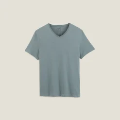 Shop Basic T-shirt met V-hals in biokatoenn T-shirt