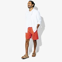 Cheap Bermuda met elastische taille in katoengaas Bermuda