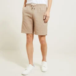 Discount Bermuda met elastische taille in katoengaas Bermuda