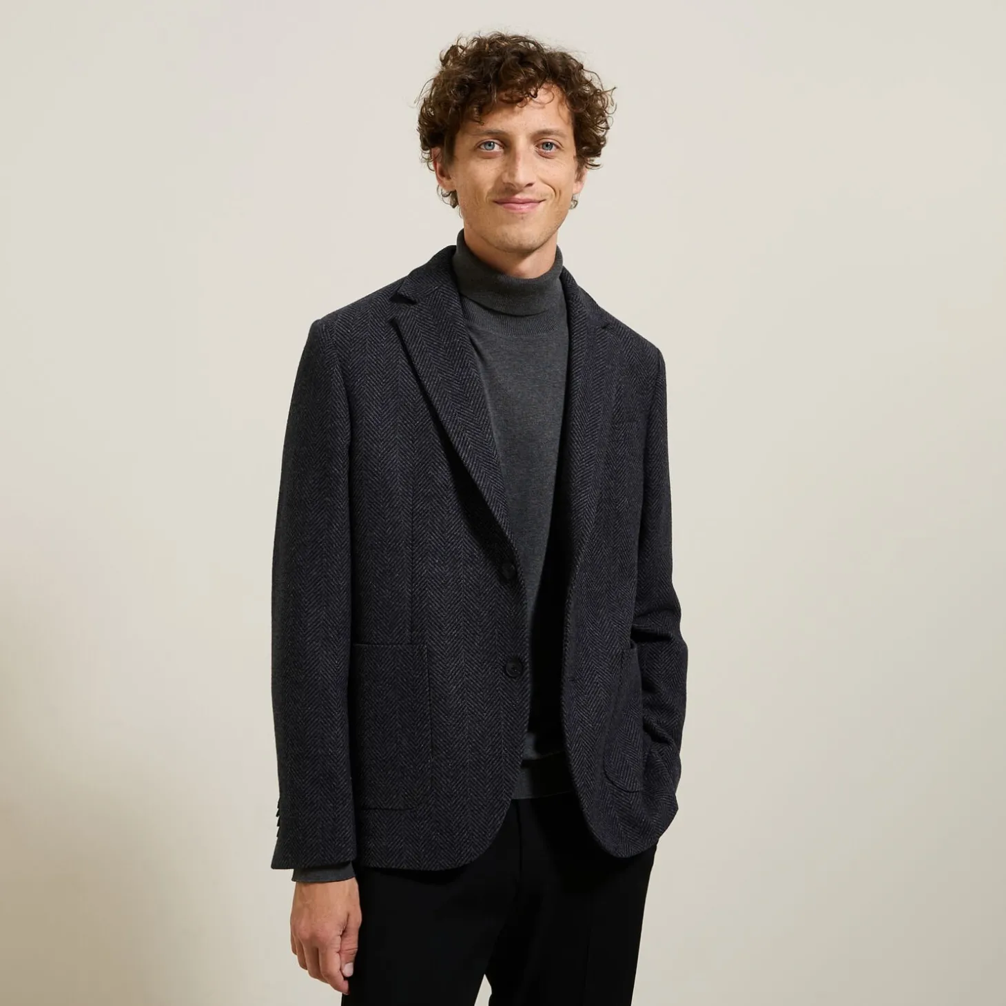 Flash Sale Blazerjasje met visgraatmotief Kostuumvest & Blazer