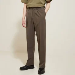 Shop Brede broek met plooien Broek