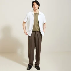 Shop Brede broek met plooien Broek