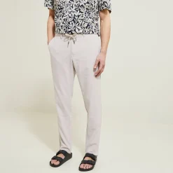 Flash Sale Broek in katoen en linnen met trekkoord Broek Chino|Broek