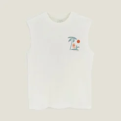 Clearance Comfortabel mouwloos shirt met print op voor-en ac T-shirt