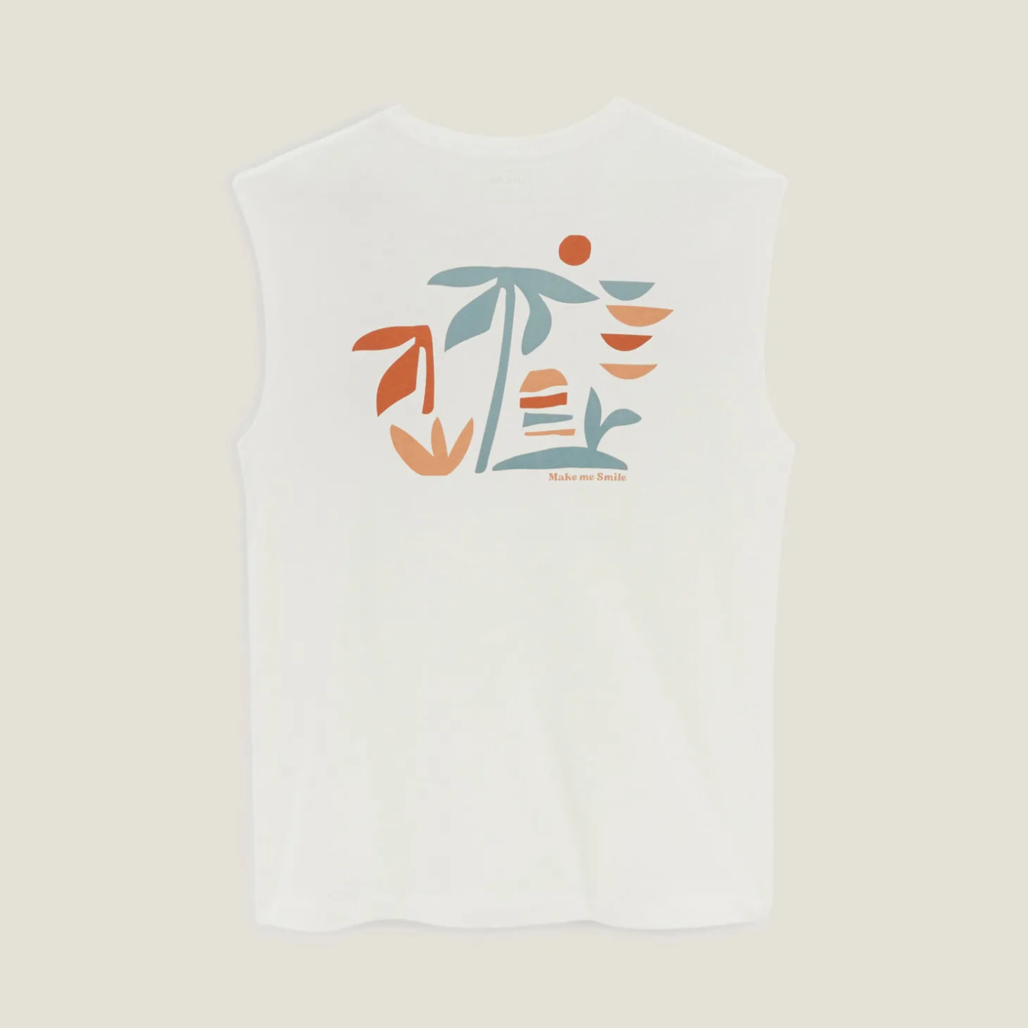 Clearance Comfortabel mouwloos shirt met print op voor-en ac T-shirt