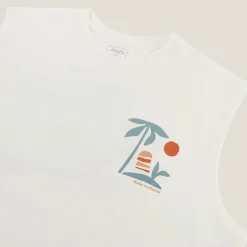 Clearance Comfortabel mouwloos shirt met print op voor-en ac T-shirt