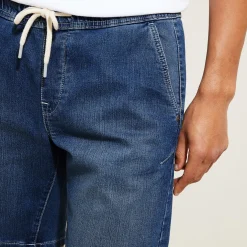 Fashion Denim bermuda met tricot effect Bermuda