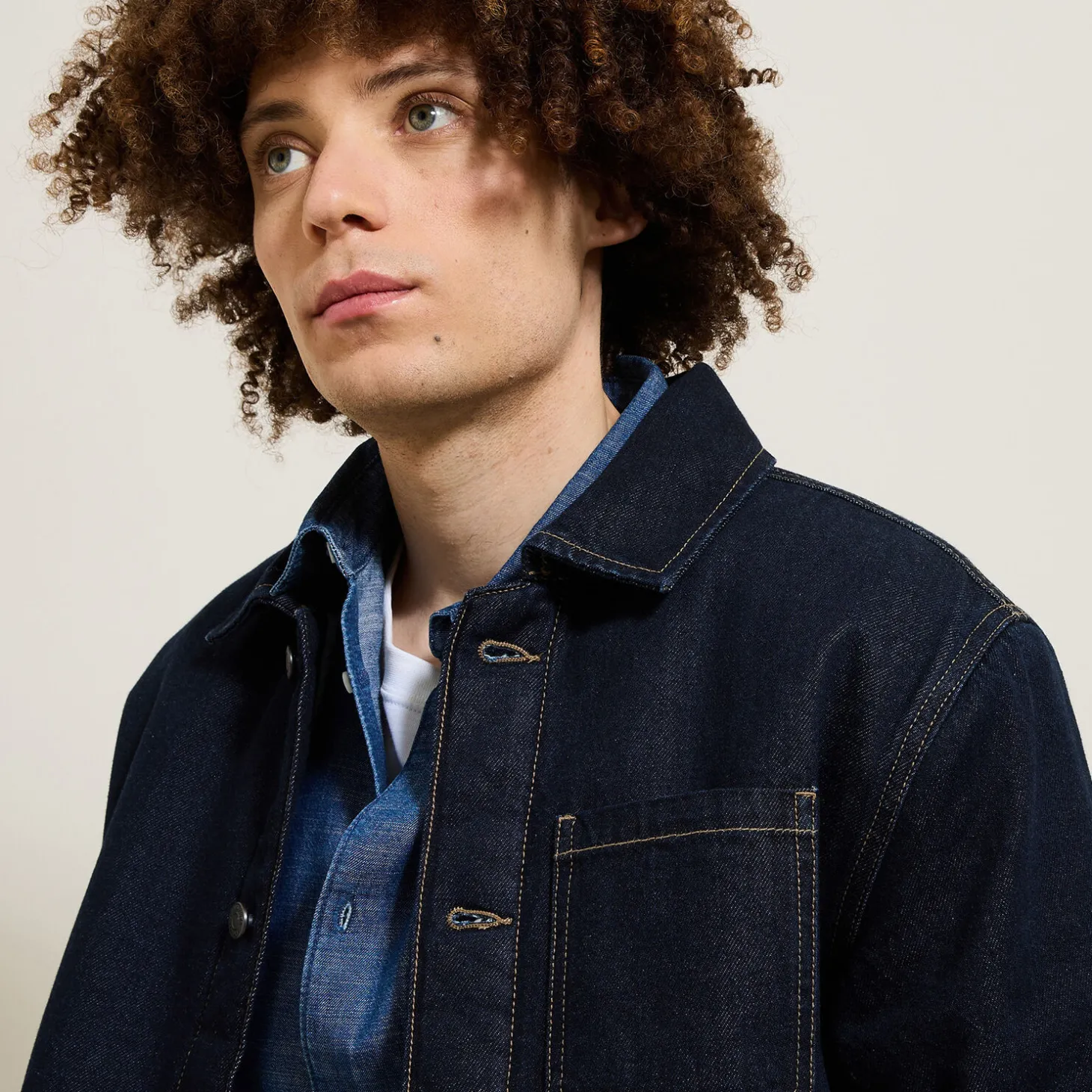 Outlet Denim jasje met teddyvoering Mantel & Jack