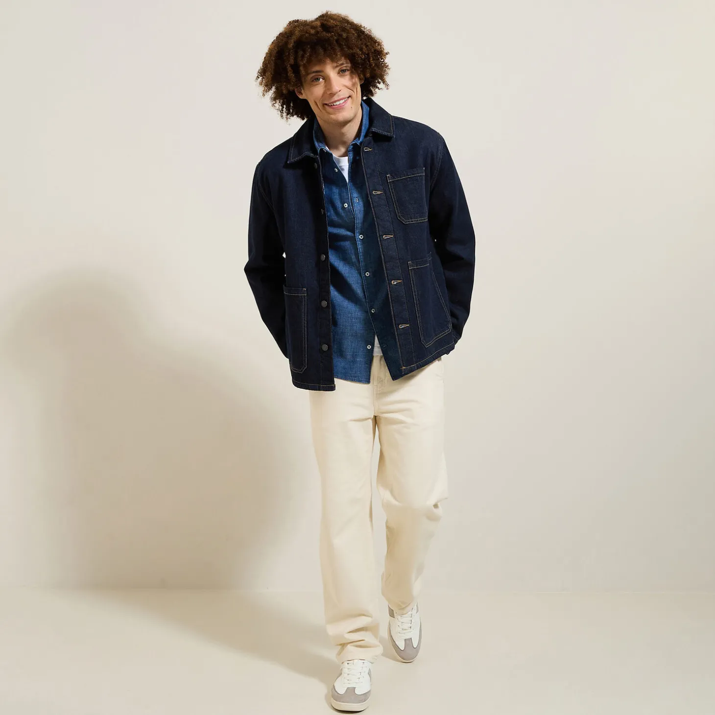 Outlet Denim jasje met teddyvoering Mantel & Jack