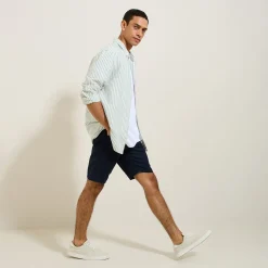 Flash Sale Effen bermuda in katoen en linnen Bermuda