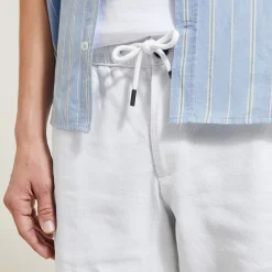 Clearance Effen bermuda in katoen en linnen Bermuda