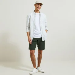 Outlet Effen bermuda in katoen en linnen Bermuda