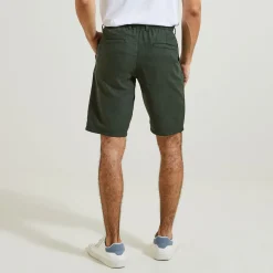 Outlet Effen bermuda in katoen en linnen Bermuda