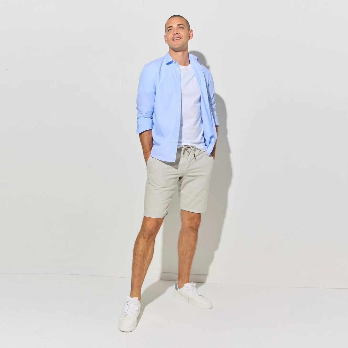 Best Effen bermuda in katoen en linnen Bermuda