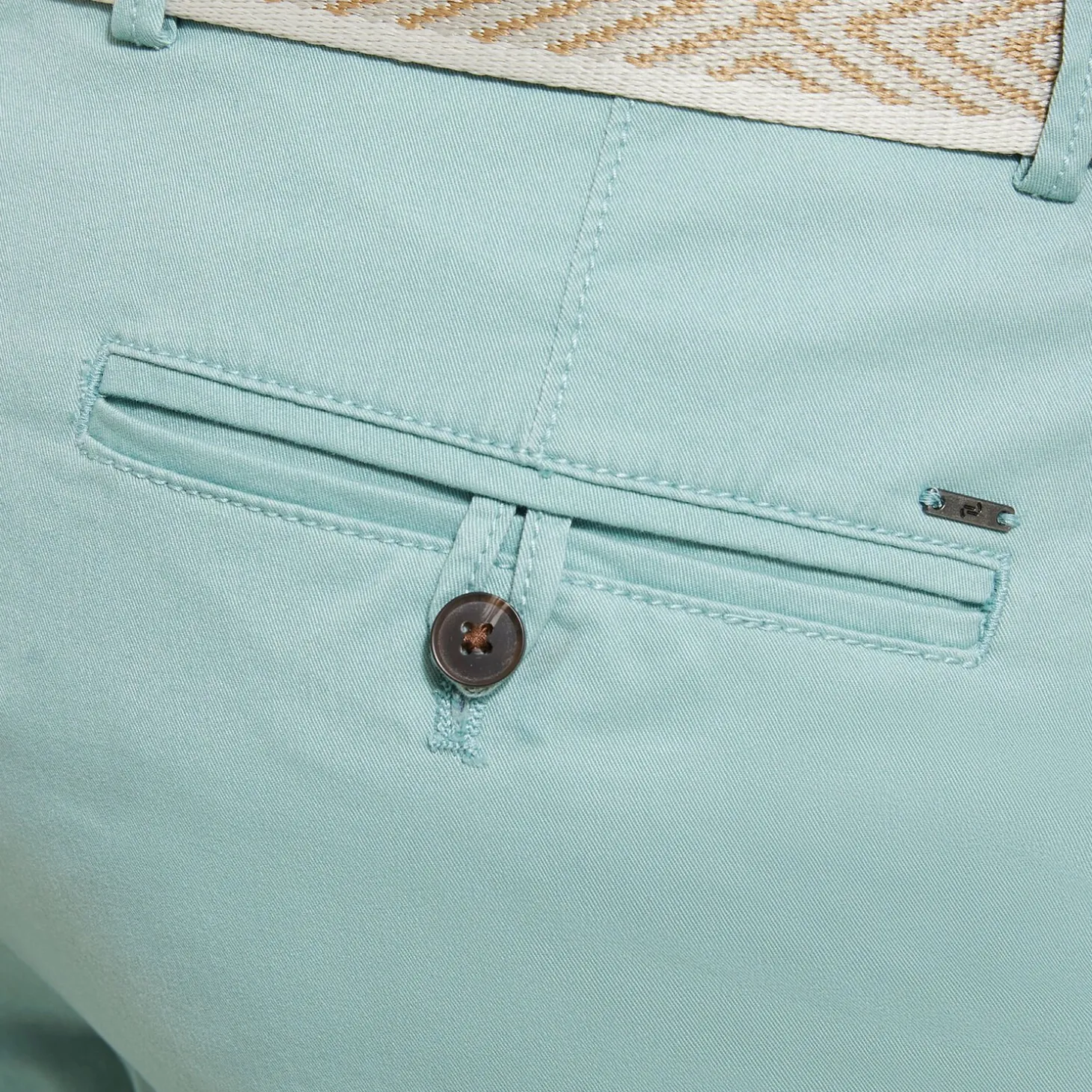 Flash Sale Effen chinobermuda met riem Bermuda