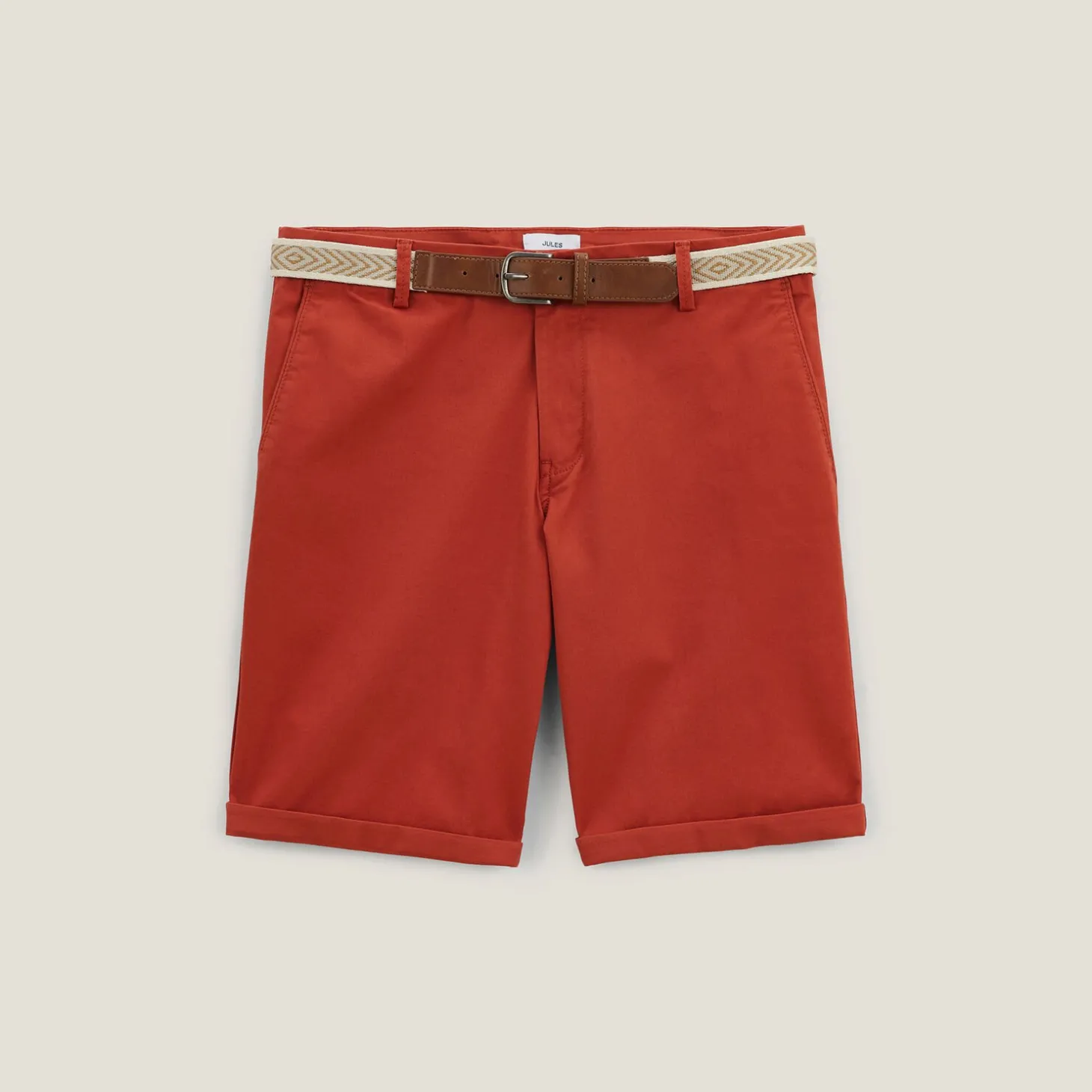 Best Effen chinobermuda met riem Bermuda