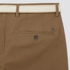 Cheap Effen chinobermuda met riem Bermuda