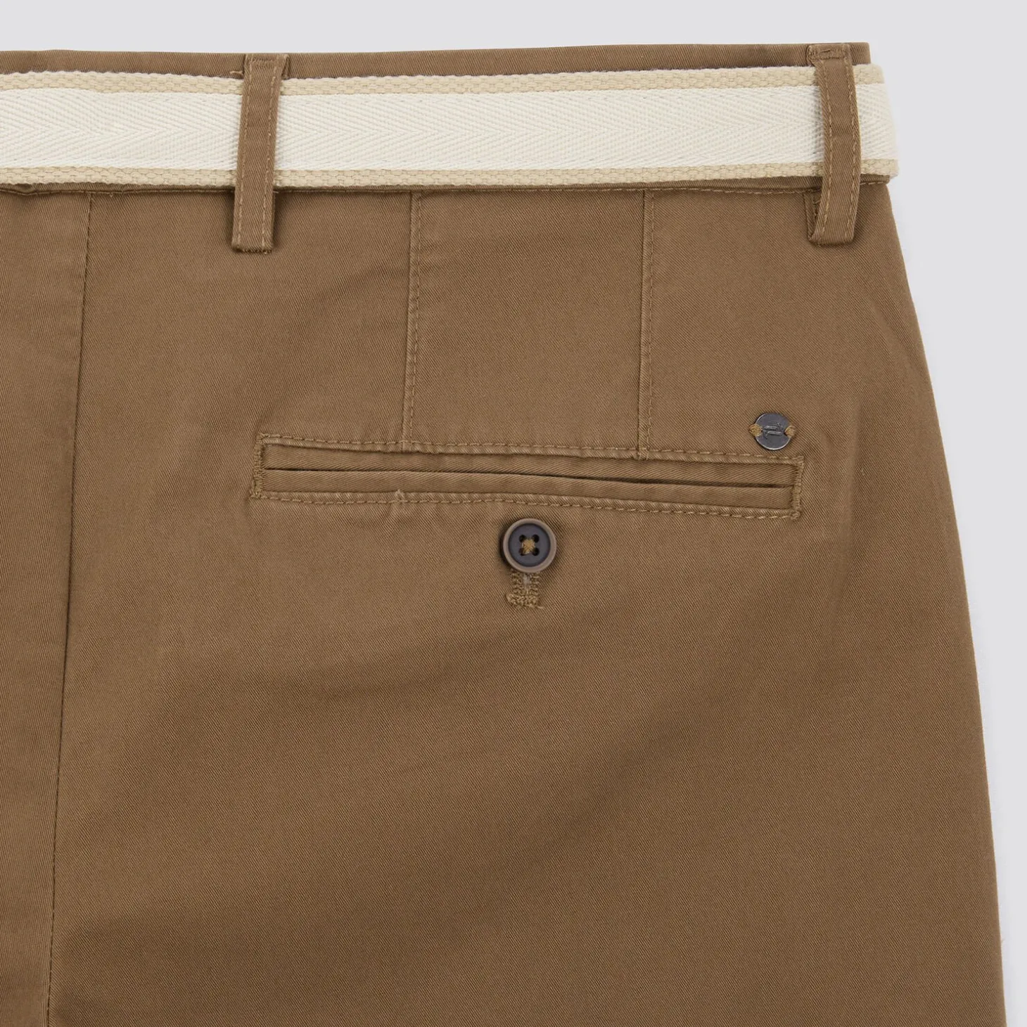 Cheap Effen chinobermuda met riem Bermuda