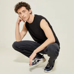 Cheap Effen mouwloos hemdje met ronde hals in katoen T-shirt