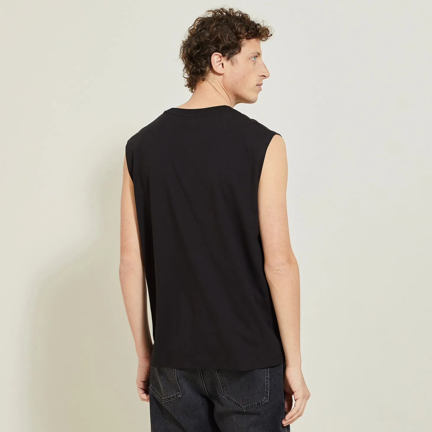 Cheap Effen mouwloos hemdje met ronde hals in katoen T-shirt