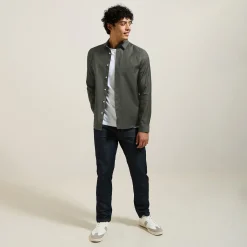 Online Effen overhemd in piquékatoen Overhemd