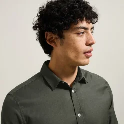 Online Effen overhemd in piquékatoen Overhemd