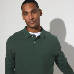 Flash Sale Effen polo in piquékatoen, met lange mouwen Polo