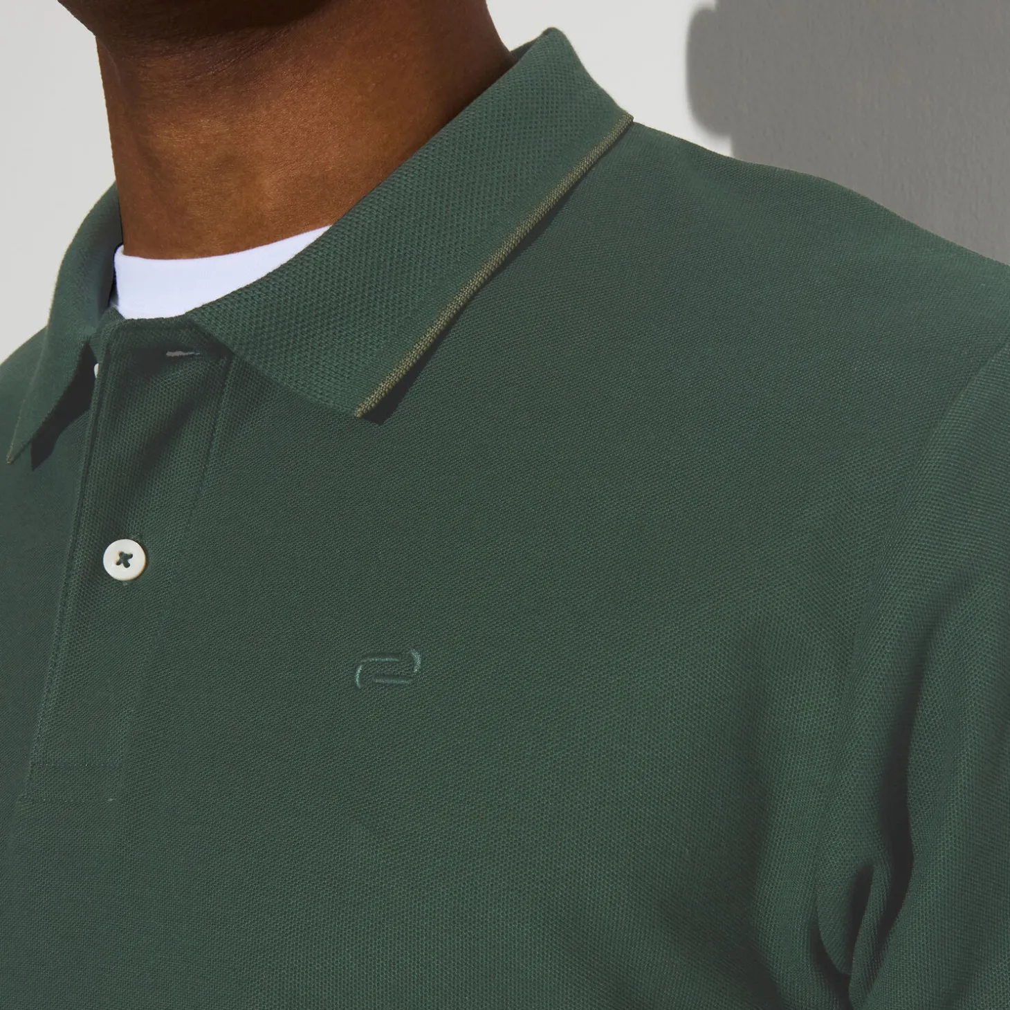 Flash Sale Effen polo in piquékatoen, met lange mouwen Polo