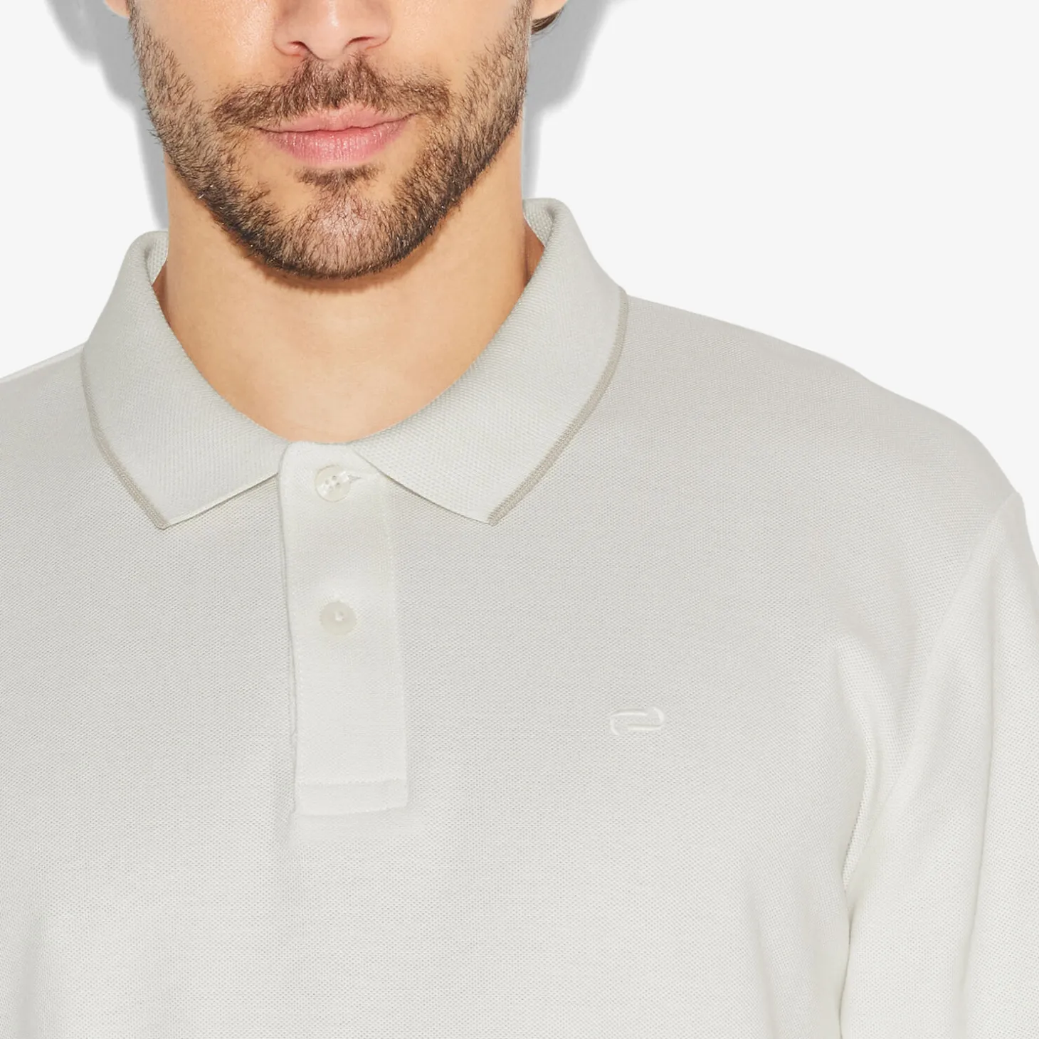 Hot Effen polo in piquékatoen, met lange mouwen Polo