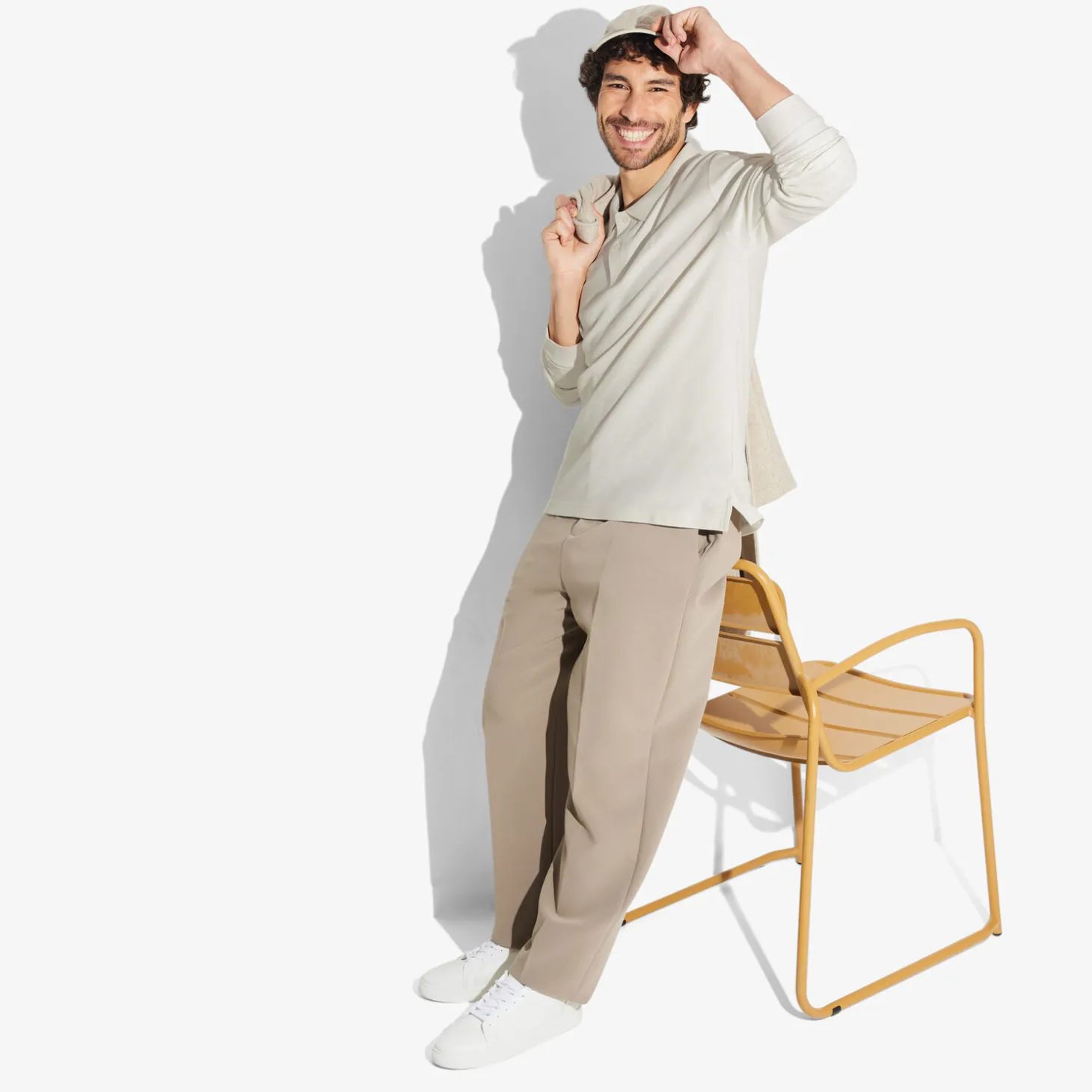 Hot Effen polo in piquékatoen, met lange mouwen Polo