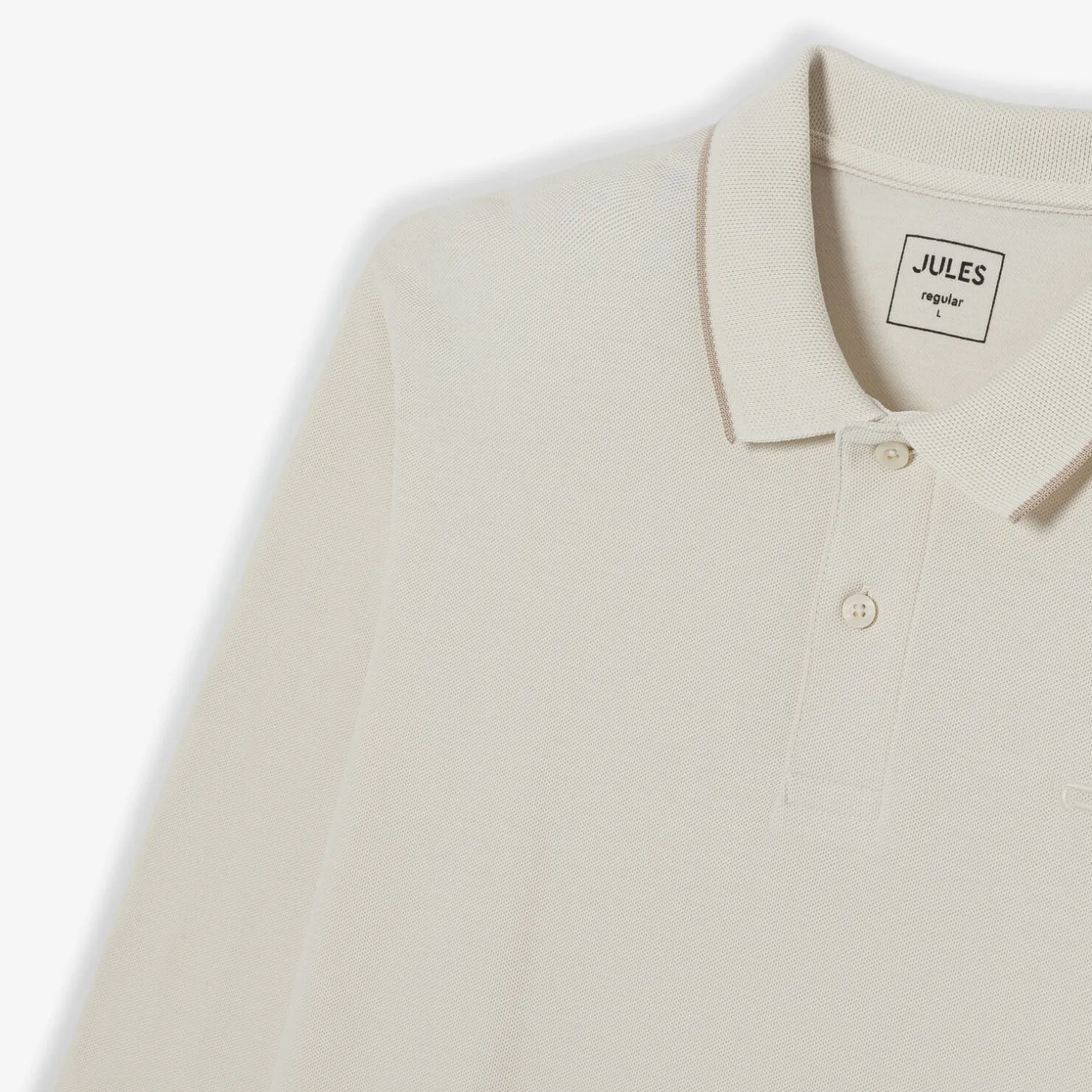 Hot Effen polo in piquékatoen, met lange mouwen Polo