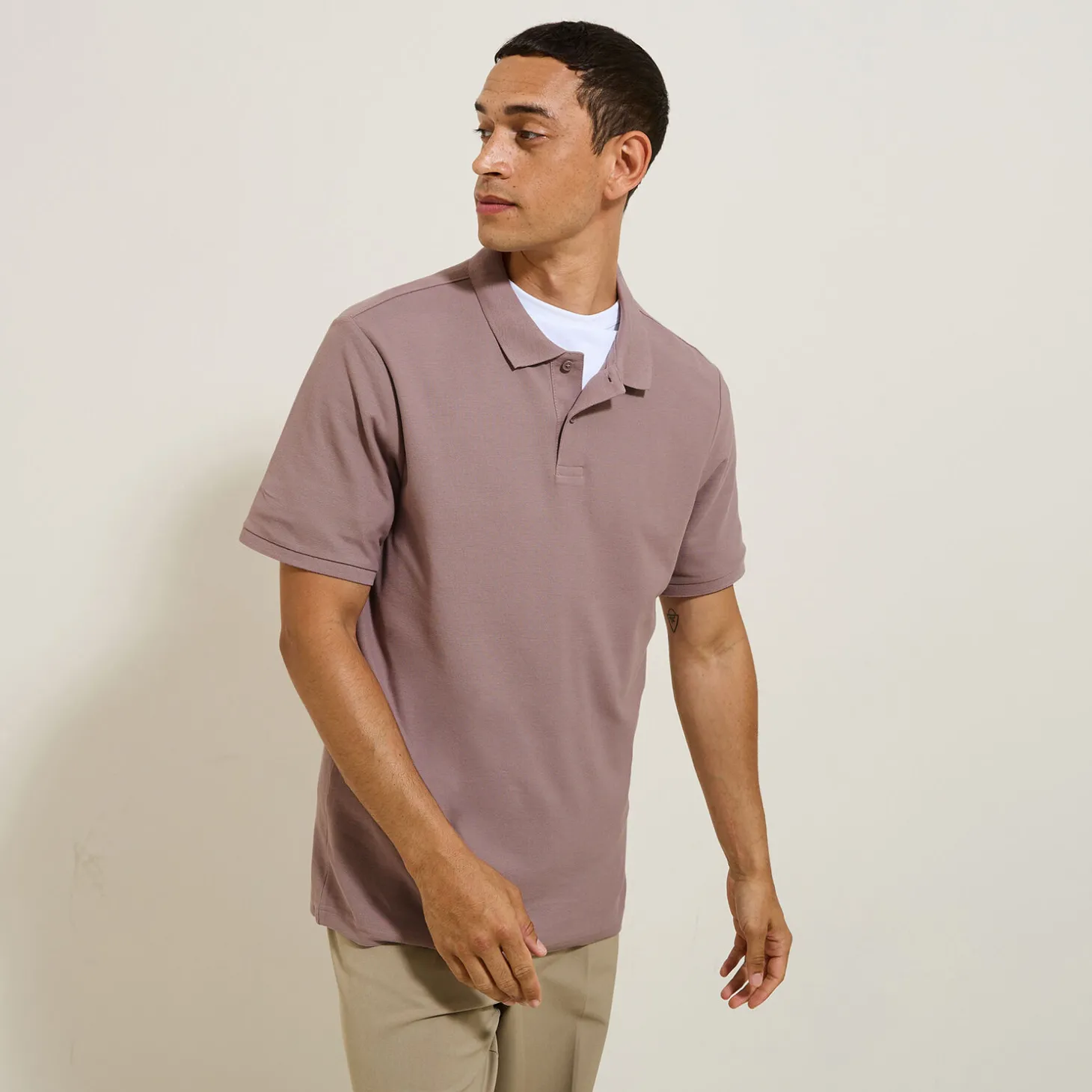 Hot Effen polo in piquékatoen met korte mouwen Polo