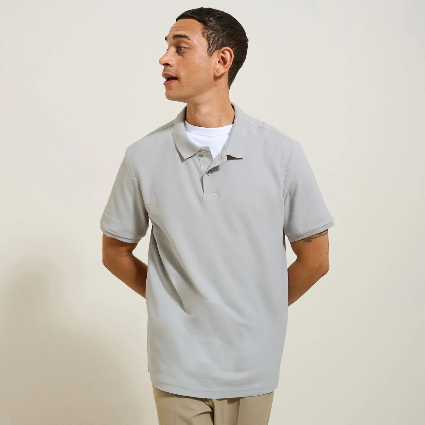 Fashion Effen polo in piquékatoen met korte mouwen Polo