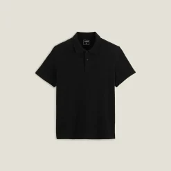 Online Effen relaxed polo met korte mouwen in textuurstof Polo