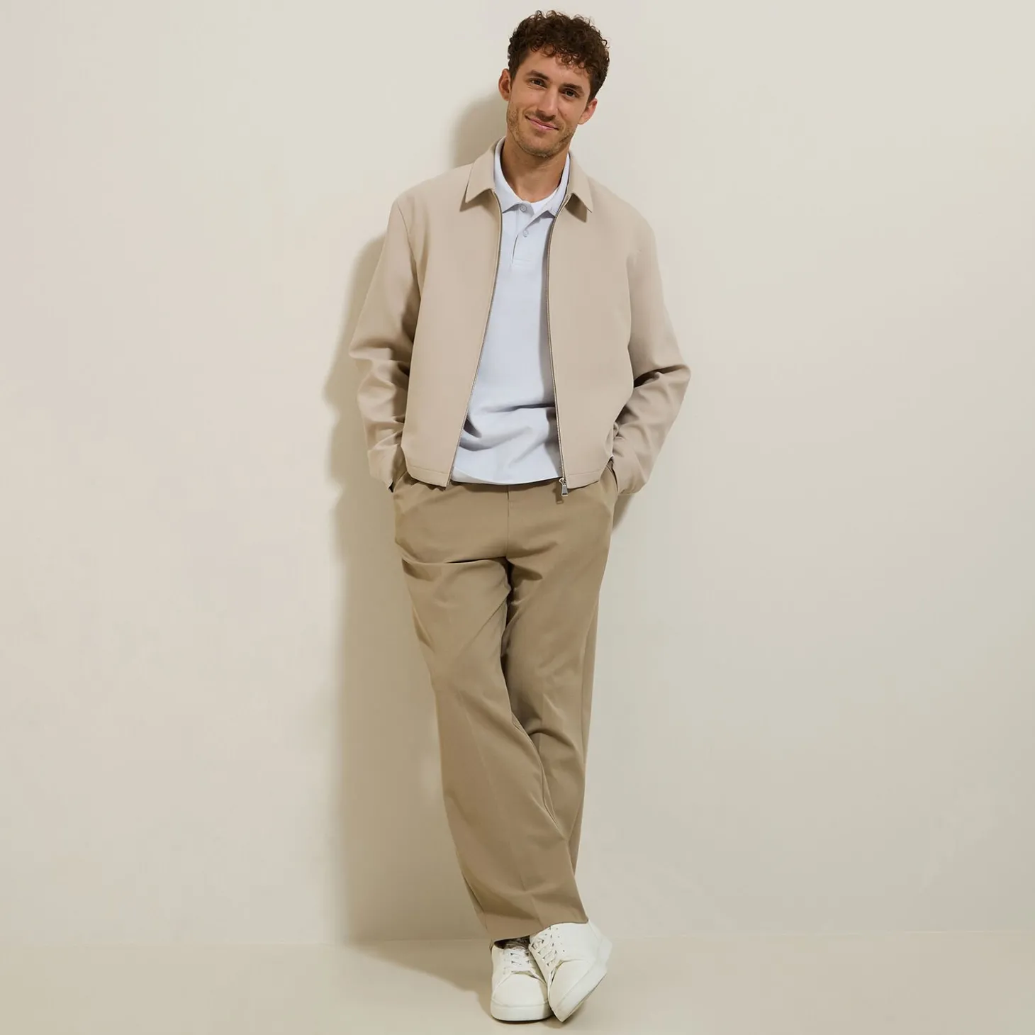 Hot Effen relaxed polo met korte mouwen in textuurstof Polo