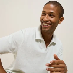 Cheap Effen relaxed polo met korte mouwen en resortkraag Polo