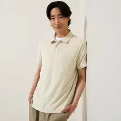 Shop Effen relaxed polo met korte mouwen in badstof Polo