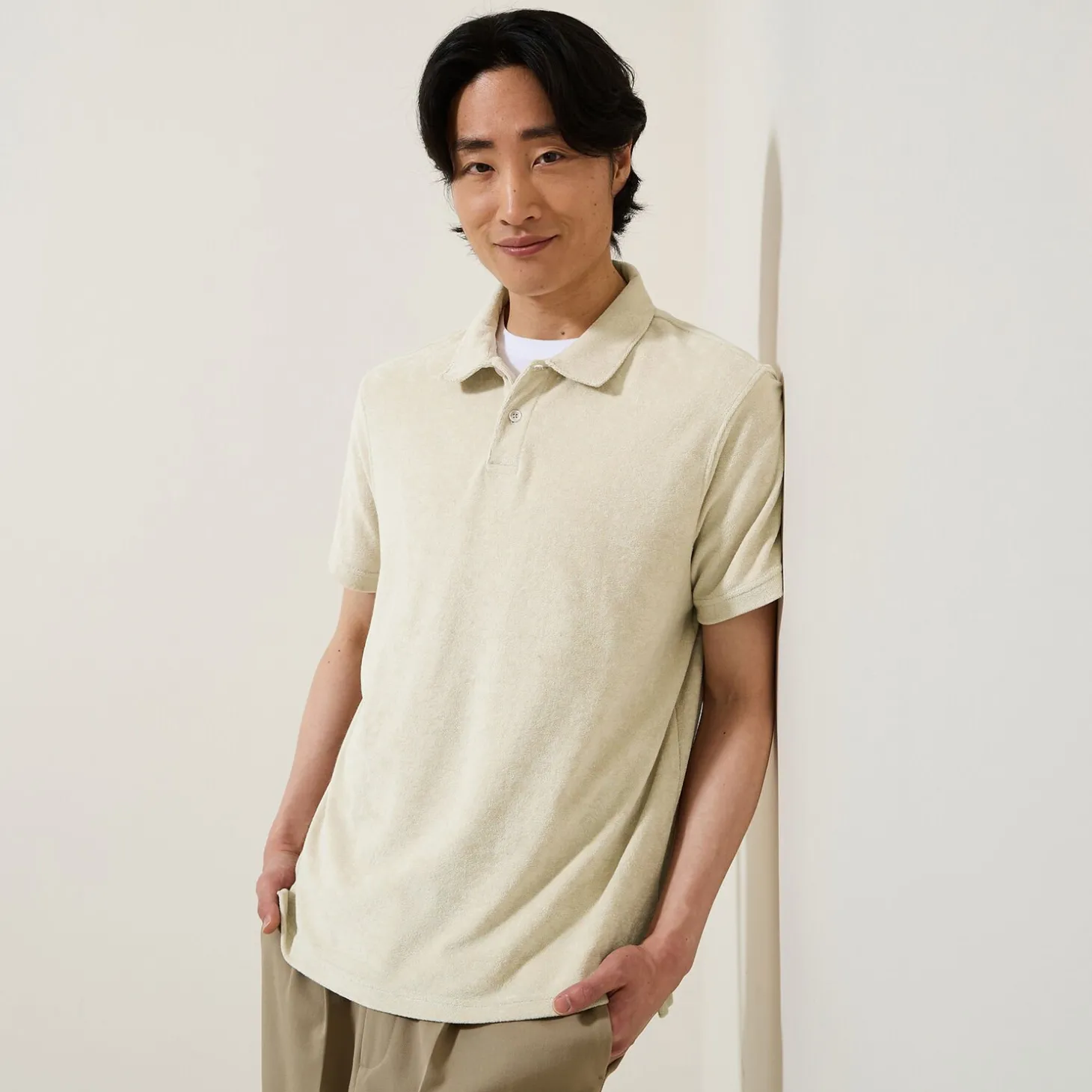 Shop Effen relaxed polo met korte mouwen in badstof Polo