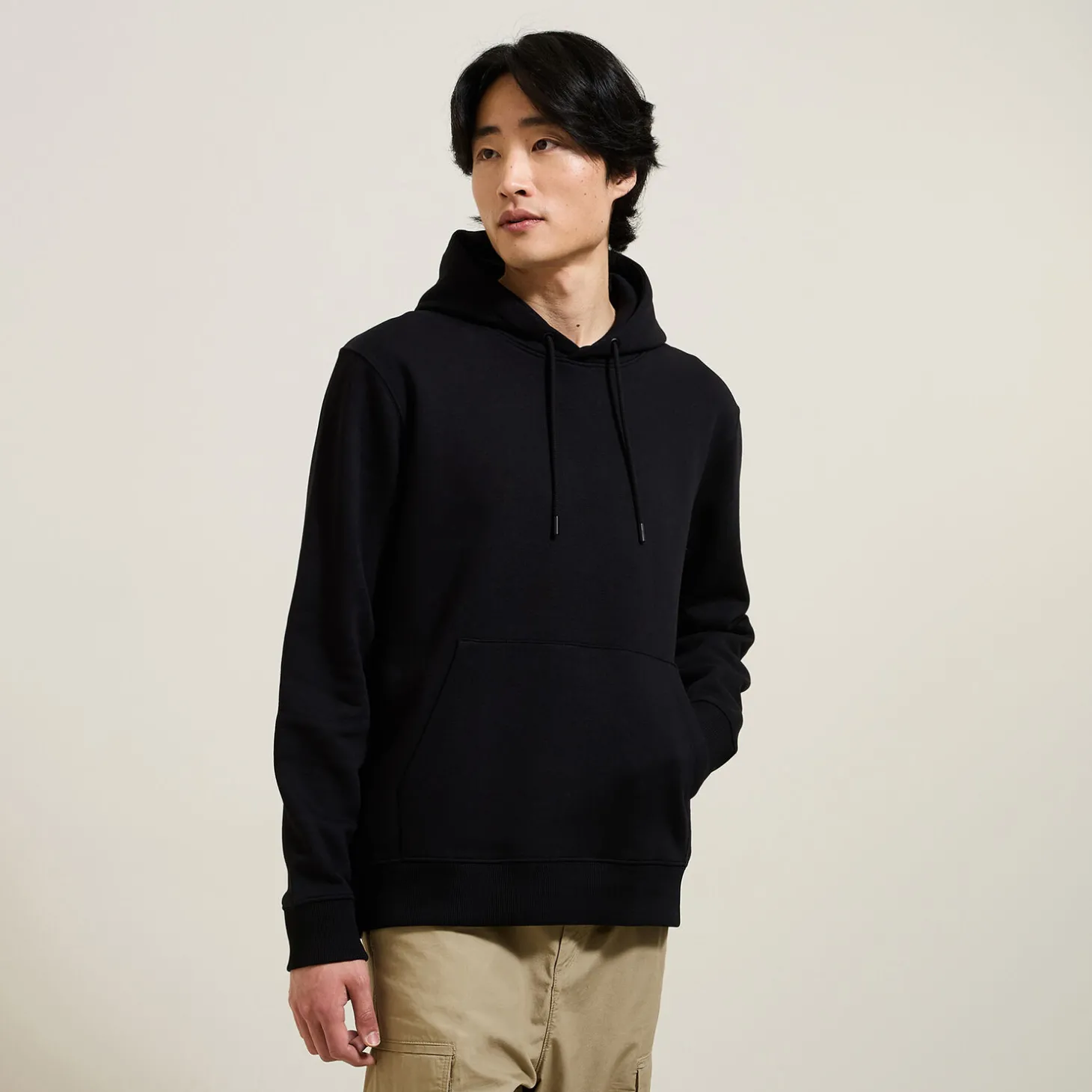 Shop Effen sweater met kap Sweater