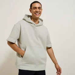 Fashion Effen sweater met kap en korte mouwen Sweater