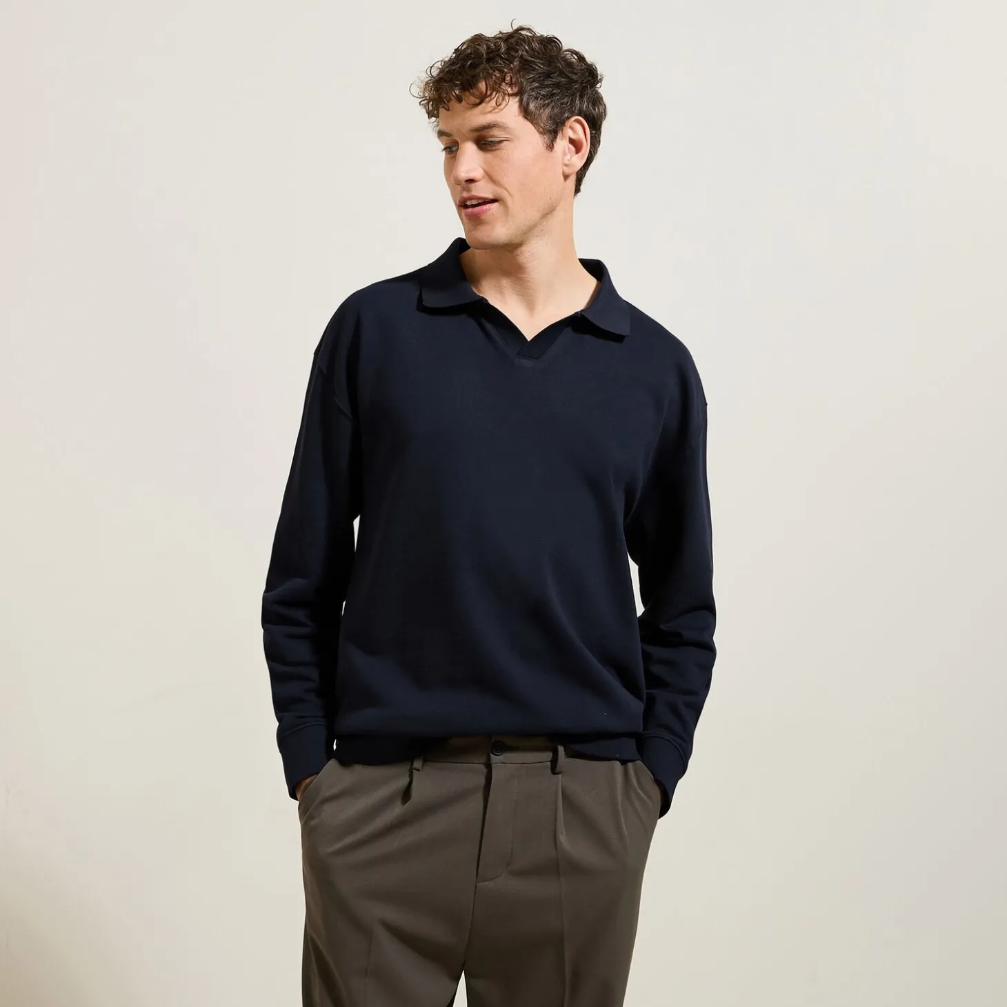 Best Effen sweater met resortkraag Sweater