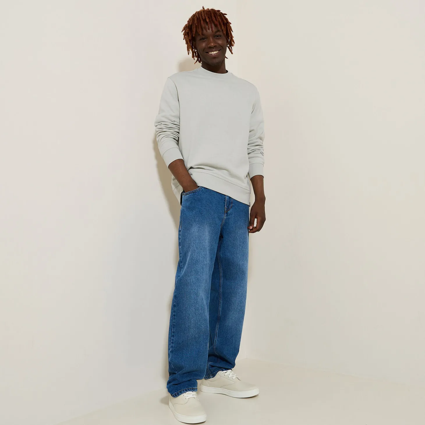 Fashion Effen sweater met ronde hals Sweater