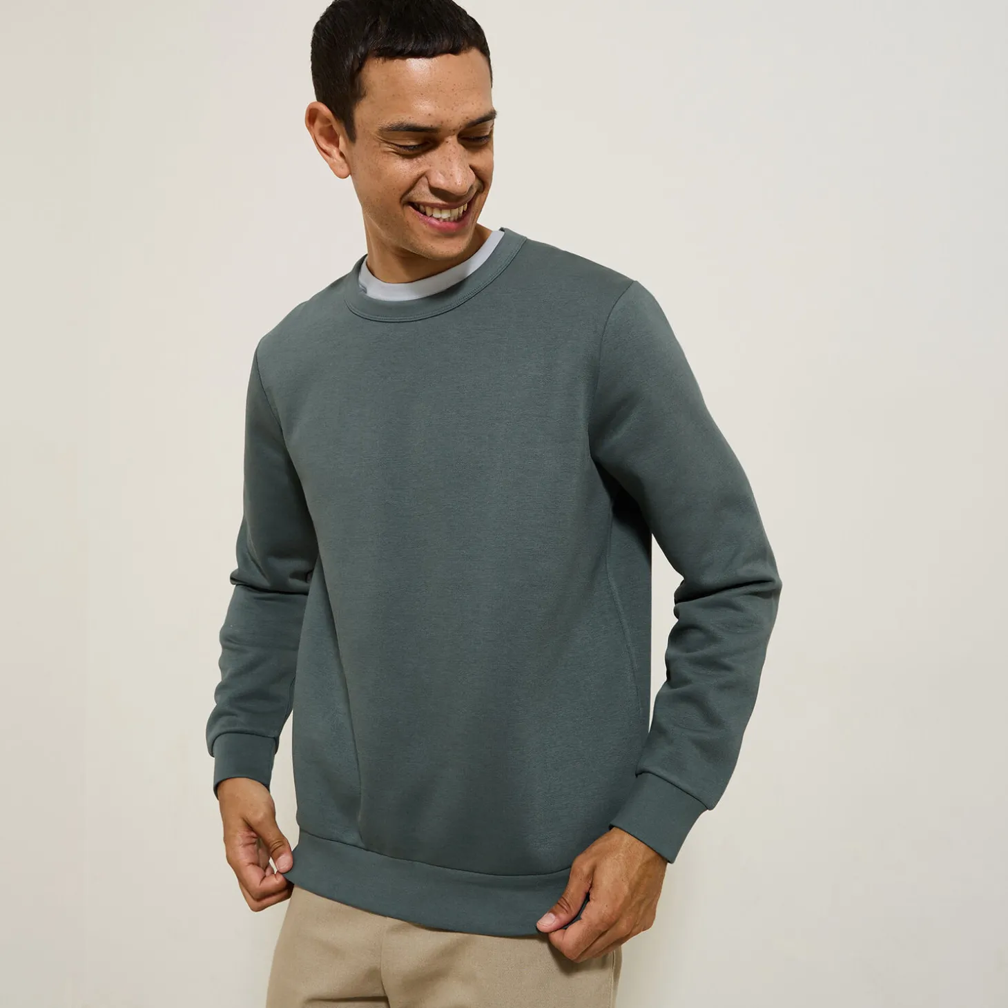 Best Sale Effen sweater met ronde hals Sweater