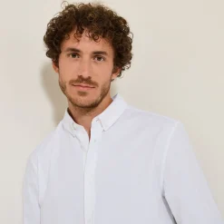 Clearance Elastaan overhemd in Oxford katoen Overhemd