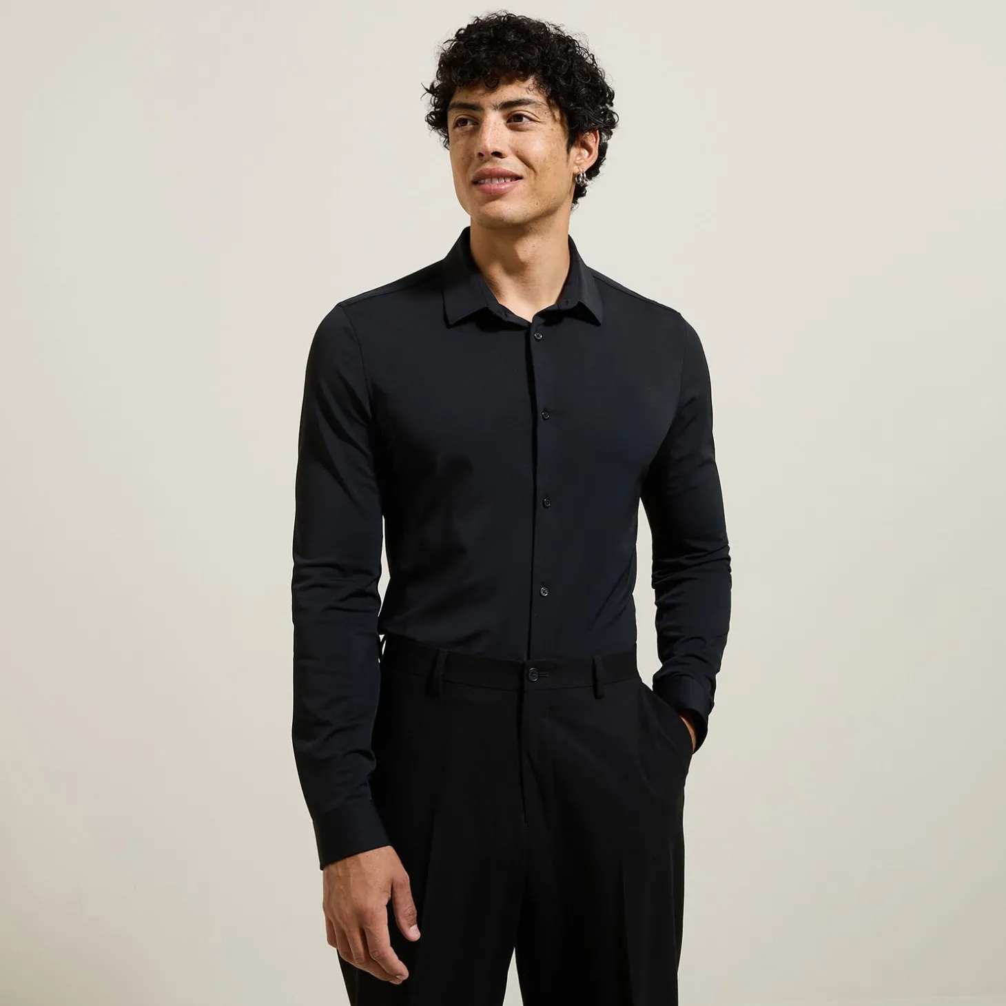 Cheap Extra slim fit polyamide elastaan overhemd Formele Overhemden|Overhemd