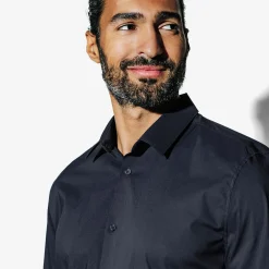 Hot Extraslim effen hemd in gerecyclede polyamide Formele Overhemden|Overhemd