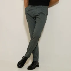 Outlet Flanellen chinobroek met plooien Broek