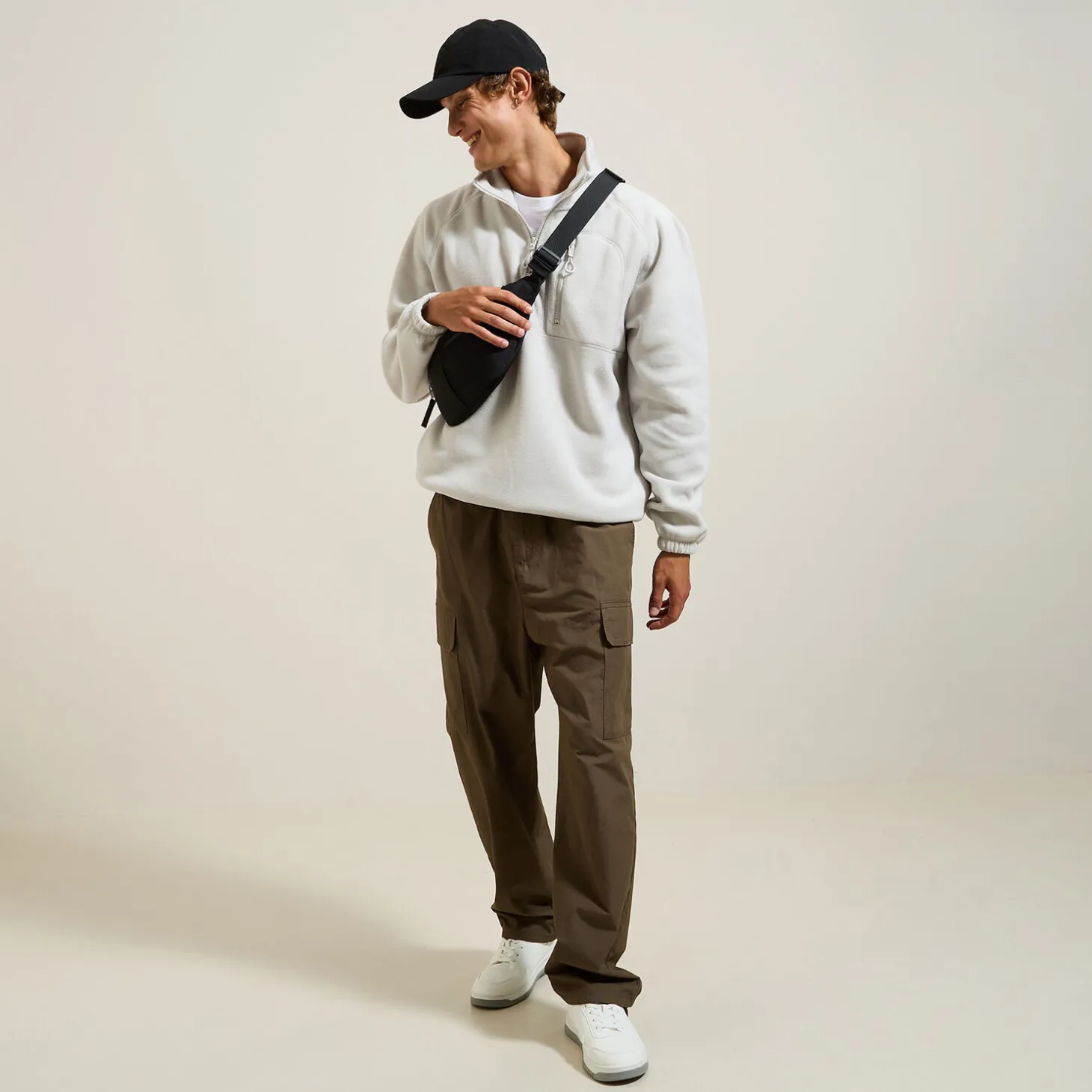 Best Sale Fleecesweater met opstaande ritskraag Sweater