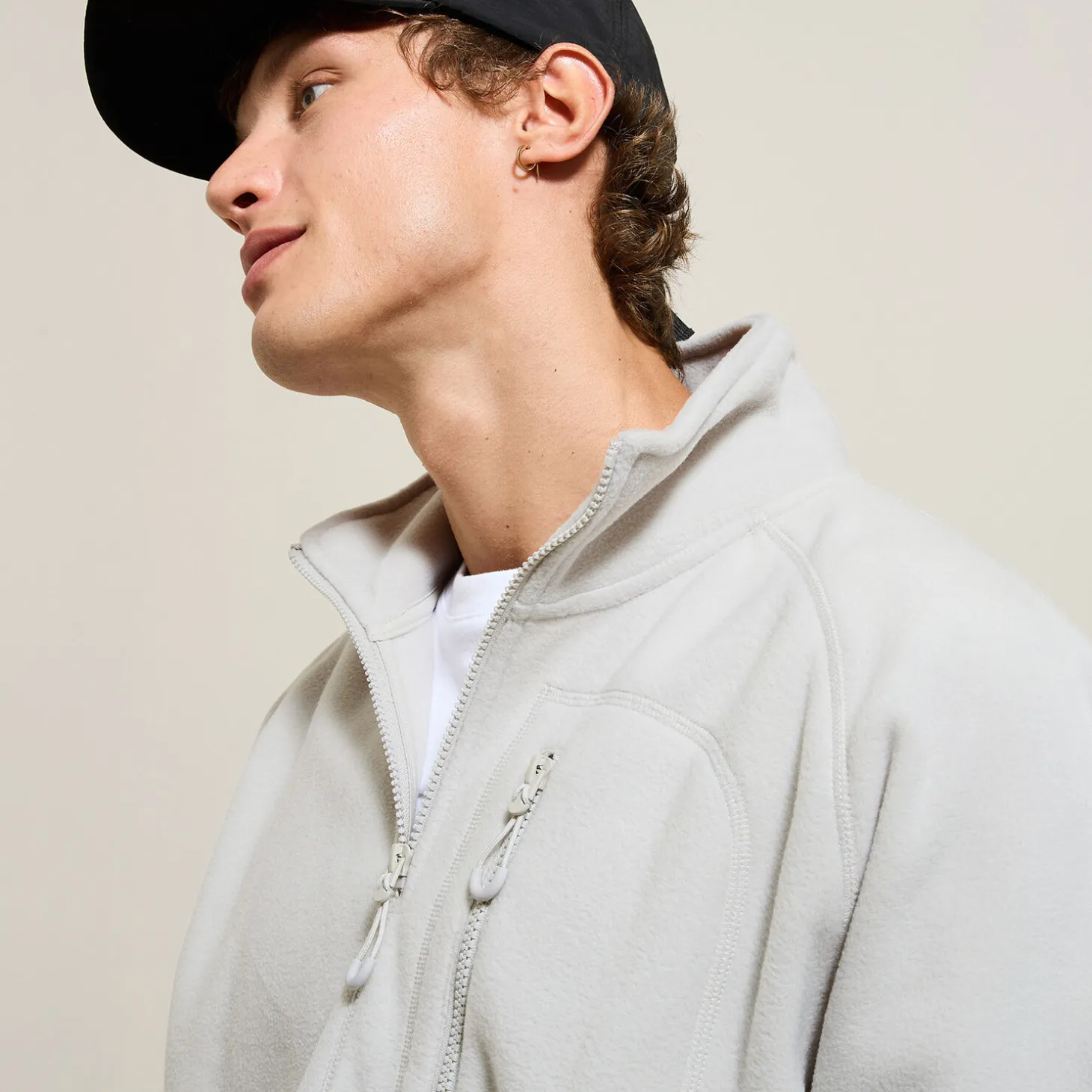 Best Sale Fleecesweater met opstaande ritskraag Sweater