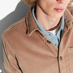 Cheap Fluwelen overhemdjas met hemdskraag Overshirt|Overhemd